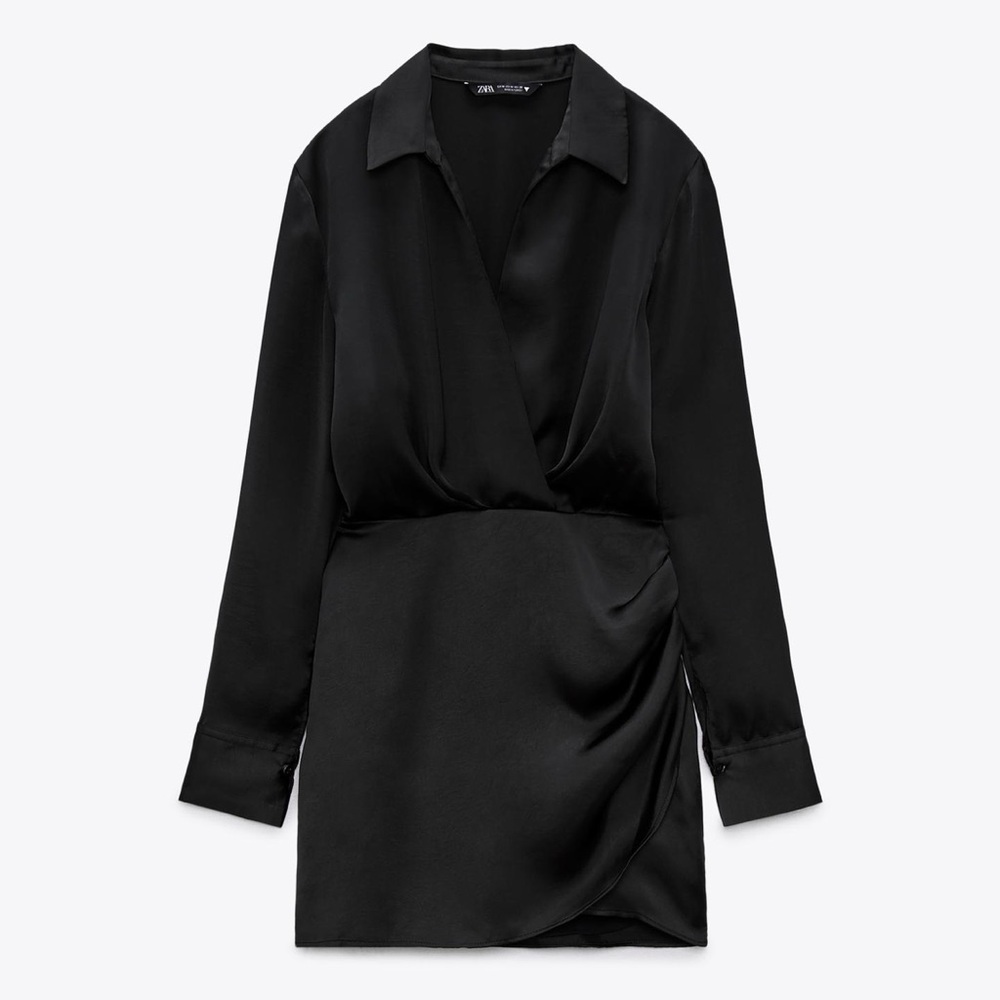 Black Satin Zara Dress - XXL - New With Tags